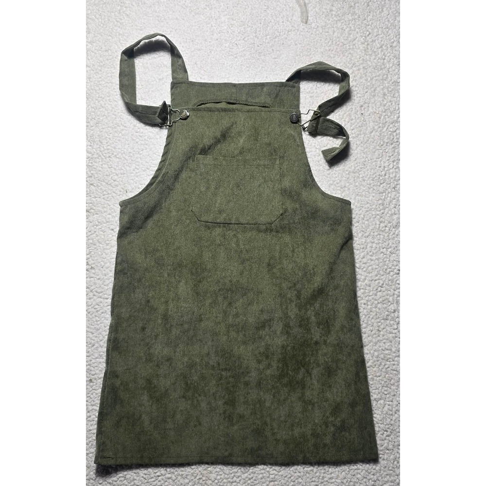 Hengsheng Olive Green Corduroy Pinafore Overall Dress Womens Medium Bib Pocket